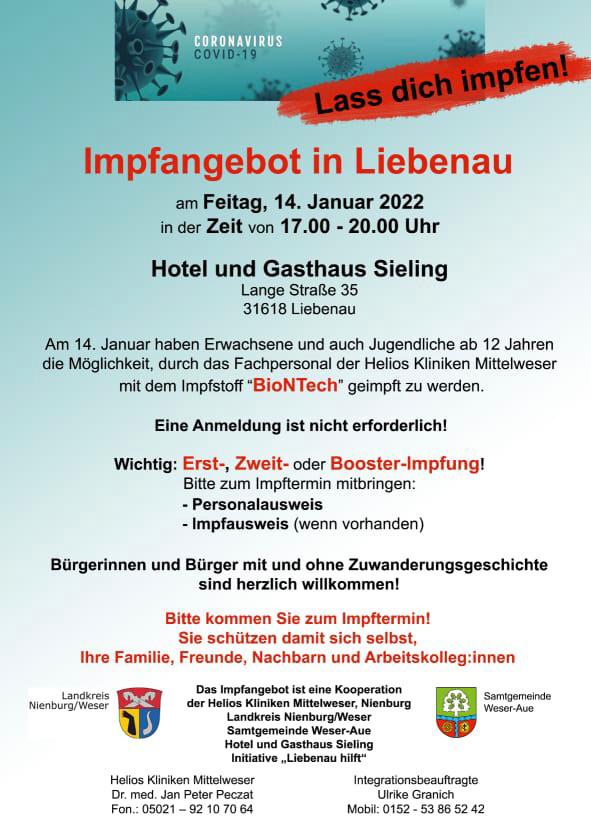 Info Impfangebot in Liebenau